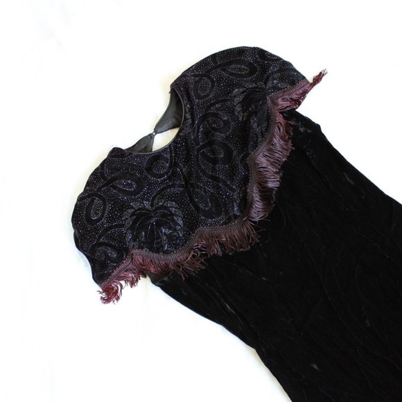 Gunne sax vintage velvet fringe dress - Picture 5 of 8